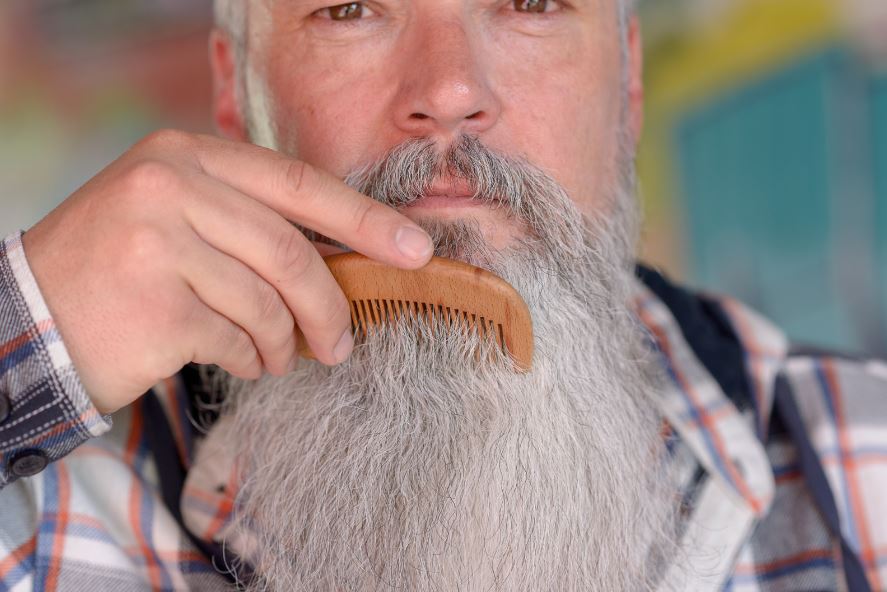 Beard care for grey hair