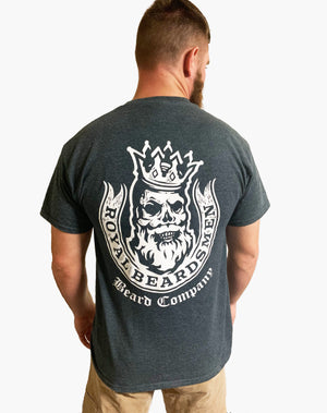 Royal Beardsmen Gray Shirt White Logo Back