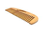 Dual action wooden beard comb